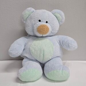 Vintage Ty Pluffies Blue Bear Plush 9 inch Pastel Mint Green TyLux 2002